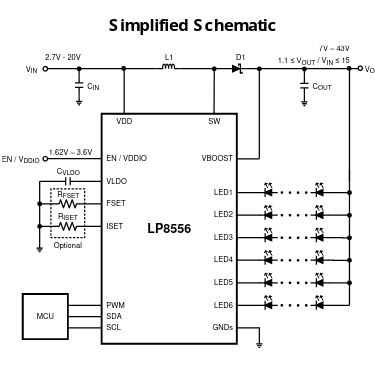 LP8556 schematic from the datasheet.